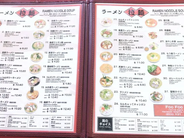 Foo Foo Tei restaurant menu