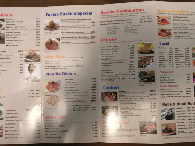 SUMMA menu, page 2